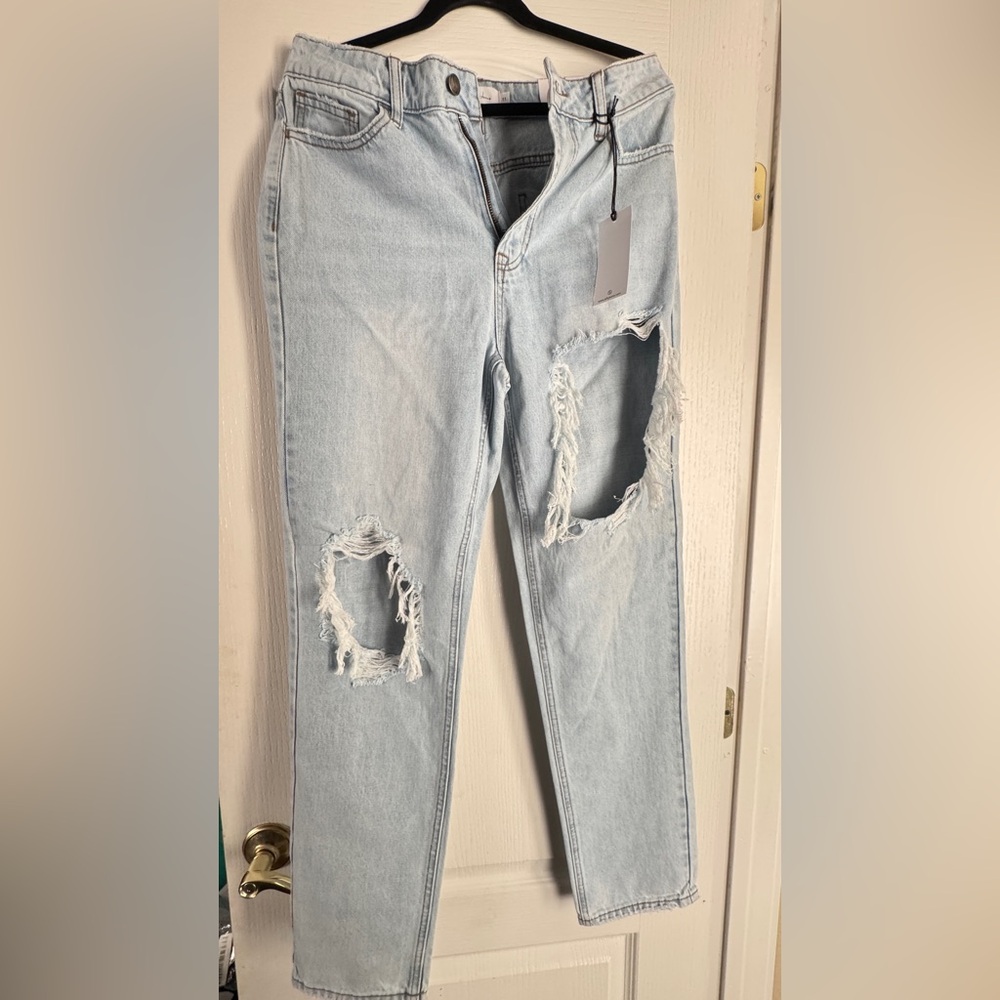 Jelly Beans Blue Boyfriend Jeans Distressed Style
